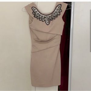 Blush light pink color dress size 6 fits like a 4 bead detailing